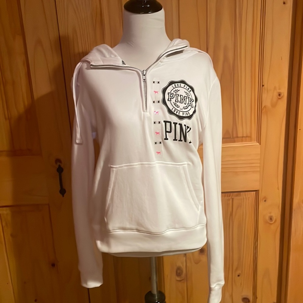White Victoria’s Secret PINK Half Zip Sweatshirt
